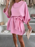 Explosion Of Solid Color Round Tie With Casual Temperament Dress