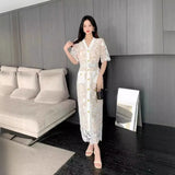 New Sweet Female Taste Lace High-End Buckle Pocket Royal Sister Dress Goddess Temperament To Take Pictures