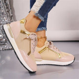 Color-Colliced Casual Single-Shoe Women's 2025 New Breathable Round Head Flat-Soled Sneakers Women's
