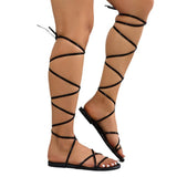 Foot Ring Strap Flat Sandals Women Wear Solid Color Toe Beach Cool Slippers