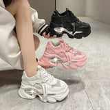 Station Thick Bottom Dad Shoes Round Head Spring And Autumn New Fashion Casual Net Front With Sports Shoes Female Platform