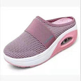 Summer No Heel One-Legged Pedaled Women's Shoes Lazy Shoes Large-Size Thick-Soled Shoes Air Cushion Mesh Breathable Half-Slipper