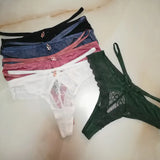 Low-Waisted T-Trousers Sexy Trousers Cotton Crotch Breathable Fine Strip Metal Hanging Water Drill Tong