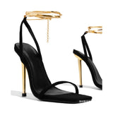 2025 Spring New Fine Heel High Heels Women Large Size Women Tied
