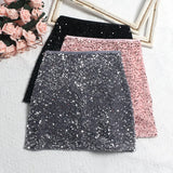 Lewd Skirt High Waist Thin Anti-Light Bag A Word Flashy Bundi Skirt