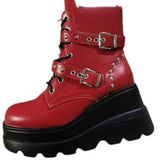 Boots Women 2025 Spring And Autumn New Fashion Rivel Belt Buckle Buckle High-Bottom High-Heeled Women's