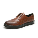 Rock Shoes Men's Korean Patent Leather Carved Breathable Business Wear Casual Men's Shoes