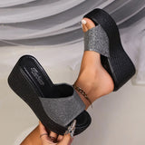 Zingj Slippers Female 2024 Summer New Thick Bottom Sequins Net Red Fashion Casual One Word