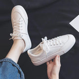 Style Solid Color Small White Shoes Women 2025 Summer New Simple Casual Shoes Women's Low-Help Thick Plate