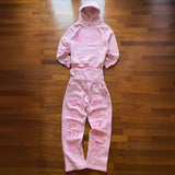 New CRADE Hooded Sportswear Two Pairs Of Pants With Men's And Women Embroidery