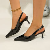 Summer New British Wind Tip Thin With A Word Buttoned Fashion Sandals Women's High