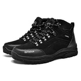 New Outdoor Hiking Shoes Wear-Resistant Anti-Slip Tourism Leisure High-Top Sports Shoes Plus Velvet Warm Cotton