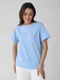 Cotton Collar Solid Color T-Shirt Girl 2025 Spring And Summer New Hot Cotton Short-Sleeved