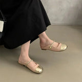 Half Slippers Women Summer Wear Gentle Fairy Style Temperament Soft Flat Bottom One Foot Pedal Late French Cool
