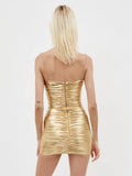 High-End Women's New Sexy Body-Wrapped Breast-Wrapped Sling Skirt Dress With Wrinkles And Hips Skirt Banquet