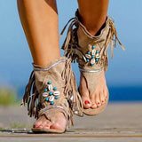 Summer New Water Drill Large-Size Flat-Bottomed Sandals Women Wish Beaded Tuxedroro Cool Boots