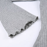 Patchwork Pleat Fungus He Long Sleeve Tee-Outfit