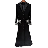 Star Fashion Heavy Industry Nails And Studded Suit Dress Dress Fishtail
