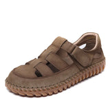 Kraft Hand-Made Retro Hollow Sandals Women 2025 Summer New Comfortable Thick-Soled Casual Roman