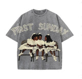 For Men And Women On The Street Summer Casual Short-Sleeved TST Simdd! Printed