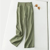 Half Elastic High Waist Slimming Casual