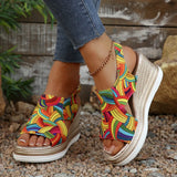 Summer New Large-Size Women's Shoes 40-43 Fashion Color Slopes And Beach