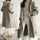 Spring And Autumn New Loose Haired Women's Coat Hooded Large-Size Coat Wish
