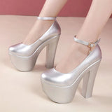 Hate Tiangao Waterproof Platform, High Heels, Female Models, Cheongsam Shoes, Catwalk Shoes, 15CM Thick Heels, Round Head