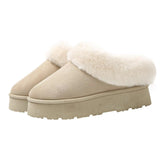 New Large-Size Snow Boots A Foot Pedaling High-End Warm Large-Size Women's Cotton Shoes Increase The Thick Bottom