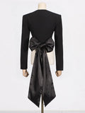 Zingj 2024 New Fashion Pure Color Round Collar Belt Top Design Sense Waist Show Thin Long Sleeve Women's Small
