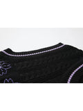 Women's Patchwork Sweater Knitted Vests Loose Casual Female Hip Hop Gothic Streetwear Harajuku Vintage Trendy Asymmetry