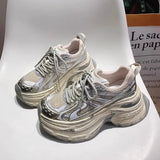 Small 7Cm Casual Sneakers 2025 Spring New Fried Street Thick Bottom Height Old Dad