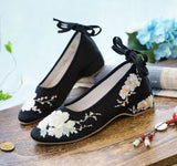 Zingj Shoe Net Shoe Sandals Bag Root Embroidered Cloth Shoes Low Heel Women's Shoes 2023 New National Wind New