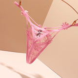 Trousers Female Water-Soluble Flower Perspective Sexy No-Scarred Seduction Summer 2025 New Low-Rise Hot Trousers