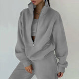 Women's New Zipper Grip Velvet Sweatwear Sports Fashion Jacket