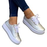 Shoes New Thick-Soled Sneakers Fashion Plus-Size Lace With 2025 Women's Single