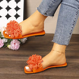 Flat Bottom Square Head Slippers Women New External Wearing Casual Light Beach Cool Slippers