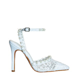 Pointed Pearl Sandals With Sweet Dress Hollow Bridesmaid Bag And Skirt Single