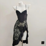 Romantic Thin Perspective Lace Sexy Sling Aja Skirt Pure Lust High-Intel