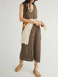Sleeveless Dress Women Knitted Summer Beach Dress Female Fashion Hollow Out SwimSuit Cover Ups Maxi Dress Vestido