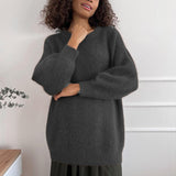 And Winter Ins Style Imitation Marince Sweater Women Lazy Style Temperament Loose Ultra-Soft Knitted Tops
