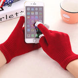 Womens Gloves Candy Various Colors Women Mittens Cold-Proof Knitted Stretch Stylish Touchscreen Trendy Fashion