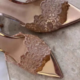 Pointy Banquet High Heels Women 2025 New Embroidery Fine Heel Single Shoes Champagne Embroidery High Heel Cold