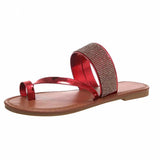 New Jacket With Water Drill Flat-Bottom Slippers Women Summer Wear Large-Size Dew Beach Cool Slippers