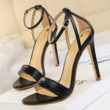 Shoes Pu Leather High Heels 2022 New Women Heels Sexy Stiletto Heels 11 Cm Party Shoes Color Matching Women