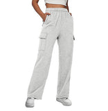 New Long Loose Trousers Leisure Sports High-Waist Trousers Show Skinny Straight Broad-Legged Trousers