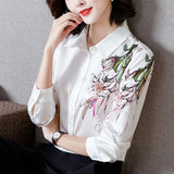 Silk Women Shirts Woman Satin Blouses Tops Women Long Sleeve Shirts Woman Satin Silk Shirt Blusas Mujer De Moda 2023