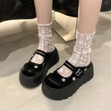 New Sweet Cool Thick Soles To Height Mary Treasure Shoes Small Man Double Tied With Water Drill Half Slippers Women Can Wear