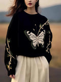 Butterfly Print Sweater Women 2025 Autumn And Winter New Loose This Year's Popular Beautiful Design Knitting