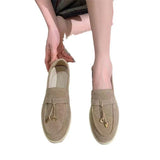 Flat Bottom Large-Size Low-Top Single-Shoe Women's Soft Soles Light And Solid Color Footboard Shoes